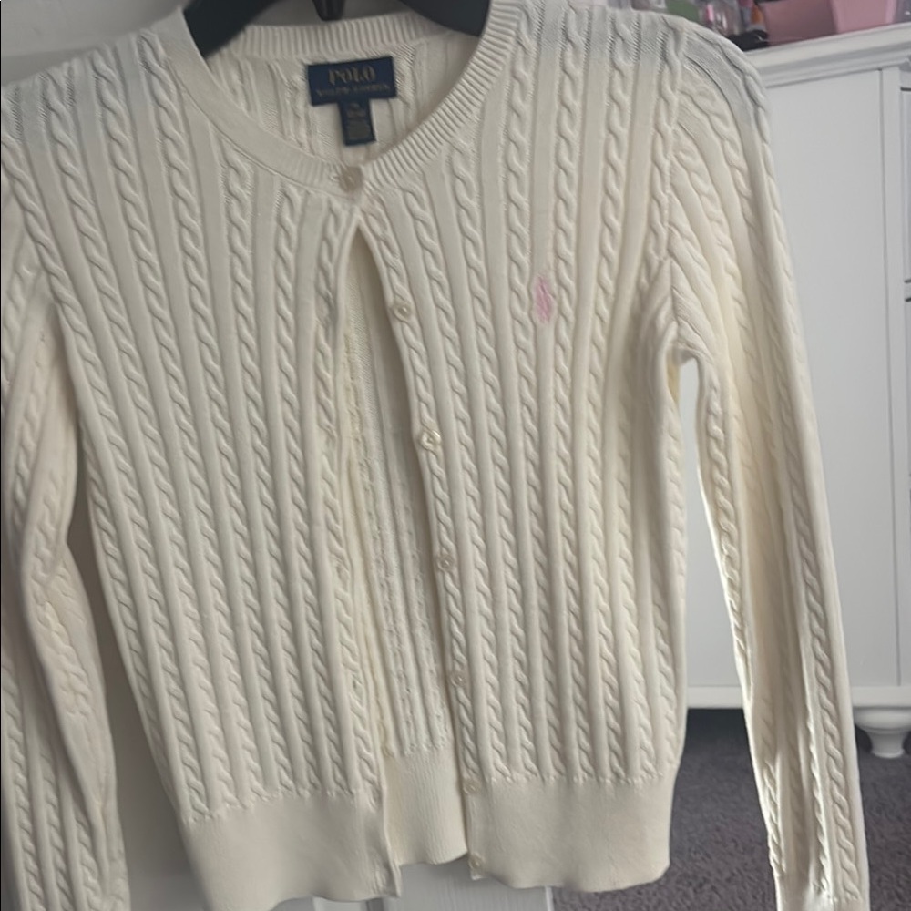 Polo by Ralph Lauren Cream Cable Knit Cardigan